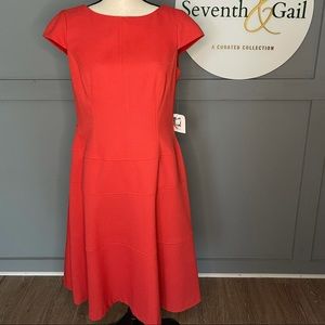 Anne Klein M 10 Orange Coral A Line Flare